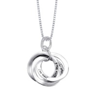 Sterling Silver Laugh Often Love Much Live Well Three Circle Pendant Necklace , 18 Sterling Silver Laugh Often Love Much Live Well Three Circle Pendant Necklace , 18