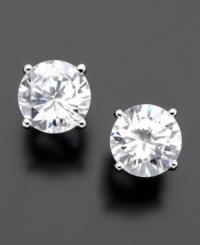 Round-cut cubic zirconia stud earrings (5-9/10 ct. t.w.) deliver a touch of twinkle for every day. B. Brilliant earrings set in sterling silver. Round-cut cubic zirconia stud earrings (5-9/10 ct. t.w.) deliver a touch of twinkle for every day. B. Brilliant earrings set in sterling silver.