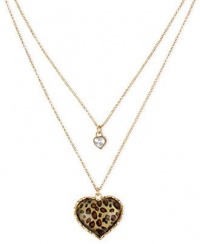 Betsey Johnson Two Row Leopard Heart Necklace Betsey Johnson Two Row Leopard Heart Necklace