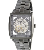 An exposé on the expert precision of Kenneth Cole New York, this handsome timepiece features self-winding motion that has nothing to hide. An exposé on the expert precision of Kenneth Cole New York, this handsome timepiece features self-winding motion that has nothing to hide.