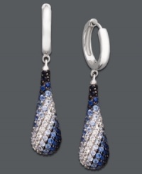 Make a splash with stunning drops. Balissima by Effy Collection's Shades of Sapphire earrings highlight a gradation of round-cut sapphires (3-3/4 ct. t.w.) ranging in color from clear to dark blue. Set in sterling silver. Approximate drop: 1-3/4 inches. Make a splash with stunning drops. Balissima by Effy Collection's Shades of Sapphire earrings highlight a gradation of round-cut sapphires (3-3/4 ct. t.w.) ranging in color from clear to dark blue. Set in sterling silver. Approximate drop: 1-3/4 inches.