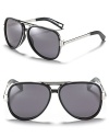 Marc Jacobs' metal-accented aviators exude luxe style.