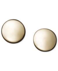 Add a hint of gold for ultimate luxury. These flat surface ball stud earrings feature a smooth 14k gold setting. Approximate diameter: 5 mm. Add a hint of gold for ultimate luxury. These flat surface ball stud earrings feature a smooth 14k gold setting. Approximate diameter: 5 mm.
