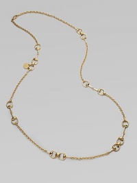 From the Horsebit Collection. An elegant design of multiple horsebit link stations on a delicate link chain in radiant 18k gold. 18k goldLength, about 35½Lobster clasp closureMade in Italy From the Horsebit Collection. An elegant design of multiple horsebit link stations on a delicate link chain in radiant 18k gold. 18k goldLength, about 35½Lobster clasp closureMade in Italy