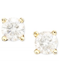 The epitome of elegance, these diamond studs feature round-cut diamonds (1/3 ct. t.w.) set in 14k gold. The epitome of elegance, these diamond studs feature round-cut diamonds (1/3 ct. t.w.) set in 14k gold.