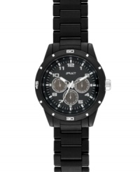 A Sprout watch that lets you track your best time while also doing your best for the planet. Black corn resin bracelet and round case with mineral crystal. Black bezel engraved with numerals and markers. Black bamboo dial features three gray bamboo subdials, applied nickel numerals and indices, printed minute track, nickel hour and minute hands with luminous tips, nickel sweeping second hand and logo. Quartz movement. Limited lifetime warranty. A Sprout watch that lets you track your best time while also doing your best for the planet. Black corn resin bracelet and round case with mineral crystal. Black bezel engraved with numerals and markers. Black bamboo dial features three gray bamboo subdials, applied nickel numerals and indices, printed minute track, nickel hour and minute hands with luminous tips, nickel sweeping second hand and logo. Quartz movement. Limited lifetime warranty.
