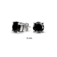 Bling Jewelry Mens Unisex CZ Round Black Stud Earrings 925 Sterling Silver 5mm Bling Jewelry Mens Unisex CZ Round Black Stud Earrings 925 Sterling Silver 5mm