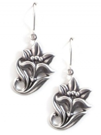 Clara Beau Sterling Silver Plated Lotus Flower Dangle Earrings Clara Beau Sterling Silver Plated Lotus Flower Dangle Earrings