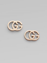 The famous interlocking double G, in rose gold.18k rose gold Width, about ½ Post back Made in Italy The famous interlocking double G, in rose gold.18k rose gold Width, about ½ Post back Made in Italy