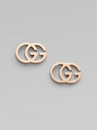 The famous interlocking double G, in rose gold.18k rose gold Width, about ½ Post back Made in Italy