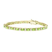 Studio 925 Peridot CZ Oval 18k Yellow Gold Vermeil Sterling Silver Tennis Bracelet Studio 925 Peridot CZ Oval 18k Yellow Gold Vermeil Sterling Silver Tennis Bracelet