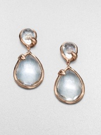 From the Sugar Kissed Collection. Faceted clear quartz stones in a snowman drop design set in 18k gold and sterling silver with a glowing finish of 18k rose goldplating.Clear quartz18k gold and sterling silver with 18k rose goldplatingDrop, about 1.1Post backImported From the Sugar Kissed Collection. Faceted clear quartz stones in a snowman drop design set in 18k gold and sterling silver with a glowing finish of 18k rose goldplating.Clear quartz18k gold and sterling silver with 18k rose goldplatingDrop, about 1.1Post backImported
