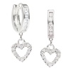 Studio 925 Dancing Heart CZ Sterling Silver Huggie Hoop Earrings