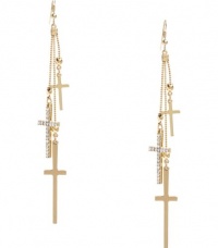 G by GUESS Gold-Tone Cross Earrings, GOLD G by GUESS Gold-Tone Cross Earrings, GOLD