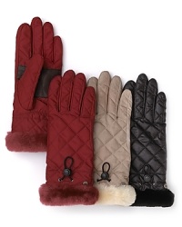 Quilting lends classic style to these shearling-trimmed gloves from UGG® Australia. Quilting lends classic style to these shearling-trimmed gloves from UGG® Australia.