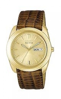 Citizen Men's BM8002-01P Eco-Drive Gold-Tone Leather Watch Citizen Men's BM8002-01P Eco-Drive Gold-Tone Leather Watch
