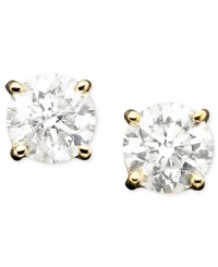 Lustrous and luxe - give yourself the gift of glamour all in a petite, sparkling package. These diamond stud earrings (1/3 ct. t.w.) are crafted in 14k gold. Approximate diameter: 3-1/2 mm. Lustrous and luxe - give yourself the gift of glamour all in a petite, sparkling package. These diamond stud earrings (1/3 ct. t.w.) are crafted in 14k gold. Approximate diameter: 3-1/2 mm.