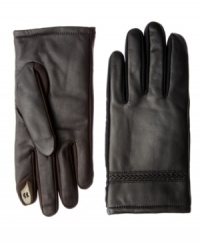 Stay warm, stay connected. These leather smarTouch gloves by Isotoner offer a smooth fit along with patent-pending fingertips that allow you to operate your touchscreen devices. Stay warm, stay connected. These leather smarTouch gloves by Isotoner offer a smooth fit along with patent-pending fingertips that allow you to operate your touchscreen devices.