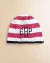 Sure to become a keepsake, this adorable hat combines both style and practicality in one great gift. Crafted in a combination of wide stripes with a rolled edge and the softness of pure cotton. CottonMachine washMade in USAFOR PERSONALIZATION Select a quantity, then scroll down and click on PERSONALIZE & ADD TO BAG to choose and preview your personalization options. Please allow 4-6 weeks for delivery. 