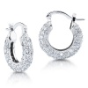 Studio 925 Lola Royale White CZ Pave Sterling Silver Hoop Earrings