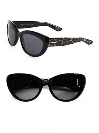 70's-inspired style in an up-to-date cat's-eye design with panther print arms. Available in black/panther with gray lens or dark havana with brown lens.Plastic logo temples100% UV protectionMade in Italy 70's-inspired style in an up-to-date cat's-eye design with panther print arms. Available in black/panther with gray lens or dark havana with brown lens.Plastic logo temples100% UV protectionMade in Italy