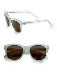 Simply chic frames with a classically cool vibe in lightweight acetate. Available in turquoise with brown lens or purple with purple lens. Transparent temples100% UV protectionImported Simply chic frames with a classically cool vibe in lightweight acetate. Available in turquoise with brown lens or purple with purple lens. Transparent temples100% UV protectionImported