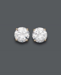 Every girl needs a little glamour. Arabella's polished stud earrings sparkle with the addition of round-cut Swarovski zirconias (3-1/2 ct. t.w.) set in 14k gold. Approximate diameter: 6-1/2 mm. Every girl needs a little glamour. Arabella's polished stud earrings sparkle with the addition of round-cut Swarovski zirconias (3-1/2 ct. t.w.) set in 14k gold. Approximate diameter: 6-1/2 mm.