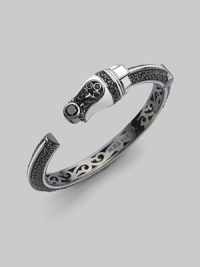 From the Pavé Column Collection. Black spinel pavé with onyx accents along an art deco-inspired design.Black spinel Onyx Sterling silver Width, about ½ Sidekick hinge Imported 
