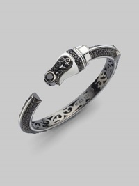 From the Pavé Column Collection. Black spinel pavé with onyx accents along an art deco-inspired design.Black spinel Onyx Sterling silver Width, about ½ Sidekick hinge Imported From the Pavé Column Collection. Black spinel pavé with onyx accents along an art deco-inspired design.Black spinel Onyx Sterling silver Width, about ½ Sidekick hinge Imported