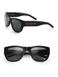Prepare for endless summer style with this smart and stylish design crafted in lightweight acetate. Available in black frames with green lenses.Acetate100% UV ProtectionMade in Italy Prepare for endless summer style with this smart and stylish design crafted in lightweight acetate. Available in black frames with green lenses.Acetate100% UV ProtectionMade in Italy