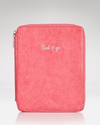 A little bit cheeky, a little bit practical, this leather Rebecca Minkoff iPad case has formfitting construction and unzips to a lined interior. A little bit cheeky, a little bit practical, this leather Rebecca Minkoff iPad case has formfitting construction and unzips to a lined interior.