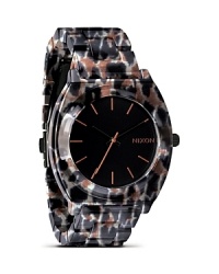 For the girl who is always fashionably on time, Nixon's acetate bracelet watch is a bold choice. Equal parts sporty and sleek, slip it on to give femme looks a boy-borrowed edge. For the girl who is always fashionably on time, Nixon's acetate bracelet watch is a bold choice. Equal parts sporty and sleek, slip it on to give femme looks a boy-borrowed edge.