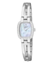 Long, open links and sparkling crystal set apart this light-powered Citizen Eco-Drive watch. Long, open links and sparkling crystal set apart this light-powered Citizen Eco-Drive watch.