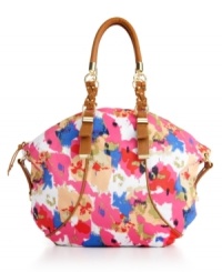 Great style is a breeze with this pretty satchel by Olivia + Joy. Braided handles and shiny goldtone hardware add timeless appeal to this trend-right design. Great style is a breeze with this pretty satchel by Olivia + Joy. Braided handles and shiny goldtone hardware add timeless appeal to this trend-right design.
