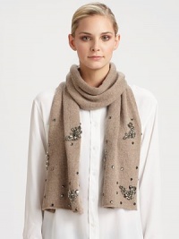 EXCLUSIVELY AT SAKS.COM. An ultra-soft, ultra-plush wool blend knit wrap is given a feminine update with crystal embellishment.40% polyester/28% nylon/17% wool/10% angora/5% cashmereAbout 10 X 64Dry cleanImported EXCLUSIVELY AT SAKS.COM. An ultra-soft, ultra-plush wool blend knit wrap is given a feminine update with crystal embellishment.40% polyester/28% nylon/17% wool/10% angora/5% cashmereAbout 10 X 64Dry cleanImported