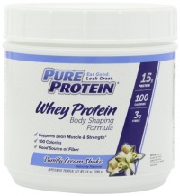 Pure Protein Natural Whey Protein, Vanilla Cream Shake, 14 Ounce Pure Protein Natural Whey Protein, Vanilla Cream Shake, 14 Ounce