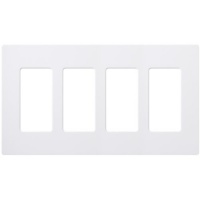 Lutron CW-4-WH 4-Gang Claro Wall Plate, White Lutron CW-4-WH 4-Gang Claro Wall Plate, White