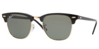 Ray Ban Sunglasses RB 3016 Clubmaster 901/58 Black/Polarized Crystal Green, 51mm Ray Ban Sunglasses RB 3016 Clubmaster 901/58 Black/Polarized Crystal Green, 51mm