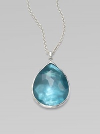 From the Wonderland Collection. A graceful teardrop doublet, the shade of gently faded denim, combines color-backed mother-of-pearl and faceted clear quartz for richness and depth as it hangs from a polished silver chain.Mother-of-pearl and clear quartzSterling silverLength, about 16-18Lobster claspImported From the Wonderland Collection. A graceful teardrop doublet, the shade of gently faded denim, combines color-backed mother-of-pearl and faceted clear quartz for richness and depth as it hangs from a polished silver chain.Mother-of-pearl and clear quartzSterling silverLength, about 16-18Lobster claspImported