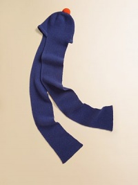 A clever combination of a cozy beanie-style hat with long scarf tails to wrap around those little necks, in pure cashmere from Italy.Micro-ribbed knitContrast pompom on topCashmereDry cleanImported A clever combination of a cozy beanie-style hat with long scarf tails to wrap around those little necks, in pure cashmere from Italy.Micro-ribbed knitContrast pompom on topCashmereDry cleanImported