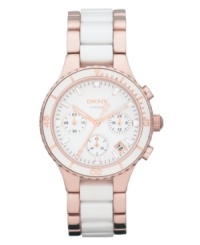A classic watch design with added warmth and sleek style, by DKNY. A classic watch design with added warmth and sleek style, by DKNY.