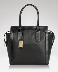 Perfect practical style with this top handle tote from Badgley Mischka, boasting a structured shape and glossy trims. This spacious style will handle all the essentials - so carry it to add polish to your daytime arsenal. Perfect practical style with this top handle tote from Badgley Mischka, boasting a structured shape and glossy trims. This spacious style will handle all the essentials - so carry it to add polish to your daytime arsenal.