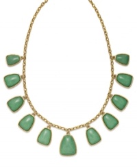 Sprigs of green for spring! This refreshing, reconstituted jade necklace from Lauren by Ralph Lauren is set in 14k gold-plated mixed metal. Approximate length: 16 inches. Approximate drop: 3/4 inch to 1 inch. Sprigs of green for spring! This refreshing, reconstituted jade necklace from Lauren by Ralph Lauren is set in 14k gold-plated mixed metal. Approximate length: 16 inches. Approximate drop: 3/4 inch to 1 inch.