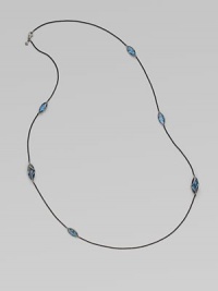 From the Cable Wrap Collection. A graceful design with faceted, marquis-shaped Hampton blue topaz stones wrapped and set in elegant, blackened sterling silver on a box link chain. Hampton blue topazBlackened sterling silverLength, about 38Lobster clasp closureImported 