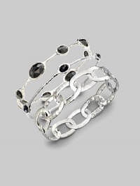 From the Rock Candy Collection. Faceted onyx stones lay stationary along a thin sterling silver band.Onyx Sterling silver Diameter, about 2½ x 2¼ Imported Please note: Bracelets sold separately. From the Rock Candy Collection. Faceted onyx stones lay stationary along a thin sterling silver band.Onyx Sterling silver Diameter, about 2½ x 2¼ Imported Please note: Bracelets sold separately.