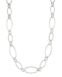 An extra layer adds dimension and elegance to any ensemble. Long oval link necklace from the Lauren Ralph Lauren collection is the perfect last-minute accessory. Crafted in silver tone mixed metal. Approximate length: 36 inches.