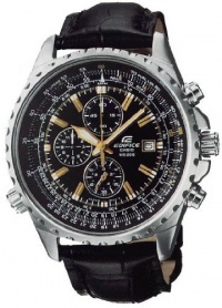 Casio Men's Stainless Steel Edifice Flight Two Tone Black Dial Tachymeter Strap Casio Men's Stainless Steel Edifice Flight Two Tone Black Dial Tachymeter Strap