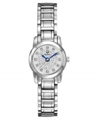 Diamonds dazzle on Bulova's classically designed steel watch. Diamonds dazzle on Bulova's classically designed steel watch.
