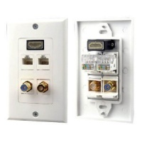 Pyle Home PHDM2RJRF1 HDMI/Mono RCA Audio/Coaxial/Dual Ethernet Combo Wall Plate Pyle Home PHDM2RJRF1 HDMI/Mono RCA Audio/Coaxial/Dual Ethernet Combo Wall Plate