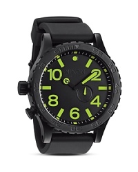 A standout from Nixon's chronograph collection, this unbeatably cool watch features an incredibly bold profile and 6-hand Japanese quartz movement. A standout from Nixon's chronograph collection, this unbeatably cool watch features an incredibly bold profile and 6-hand Japanese quartz movement.